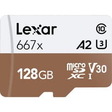 Lexar Professional 128GB 667x UHS-I microSD Memory Card (100MB/s) + SD Adaptor Lexar Professional 128GB 667x UHS-I microSD Memory Card (100MB/s) + SD Adaptor