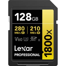 Lexar 128GB Professional 1800x UHS-II SDXC Memory Card (280MB/s)