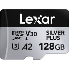 Lexar 128GB Professional Silver Plus microSDXC UHS-I Memory Card + SD Adaptor Lexar 128GB Professional Silver Plus microSDXC UHS-I Memory Card + SD Adaptor