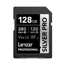 Lexar 128GB Professional Silver Pro SDXC UHS-II Memory Card (280 MB/s) Lexar 128GB Professional Silver Pro SDXC UHS-II Memory Card (280 MB/s)