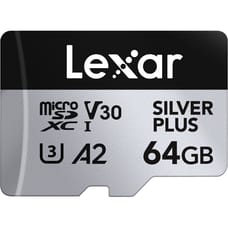 Lexar 64GB Professional Silver Plus microSDXC UHS-I Memory Card + SD Adaptor Lexar 64GB Professional Silver Plus microSDXC UHS-I Memory Card + SD Adaptor