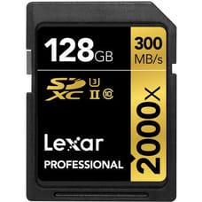 Lexar 128GB Professional 2000x UHS-II SDXC Memory Card (300MB/s) Lexar 128GB Professional 2000x UHS-II SDXC Memory Card (300MB/s)