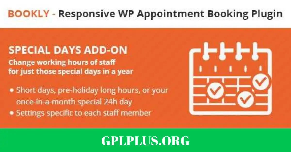 Bookly Special Days Addon GPL