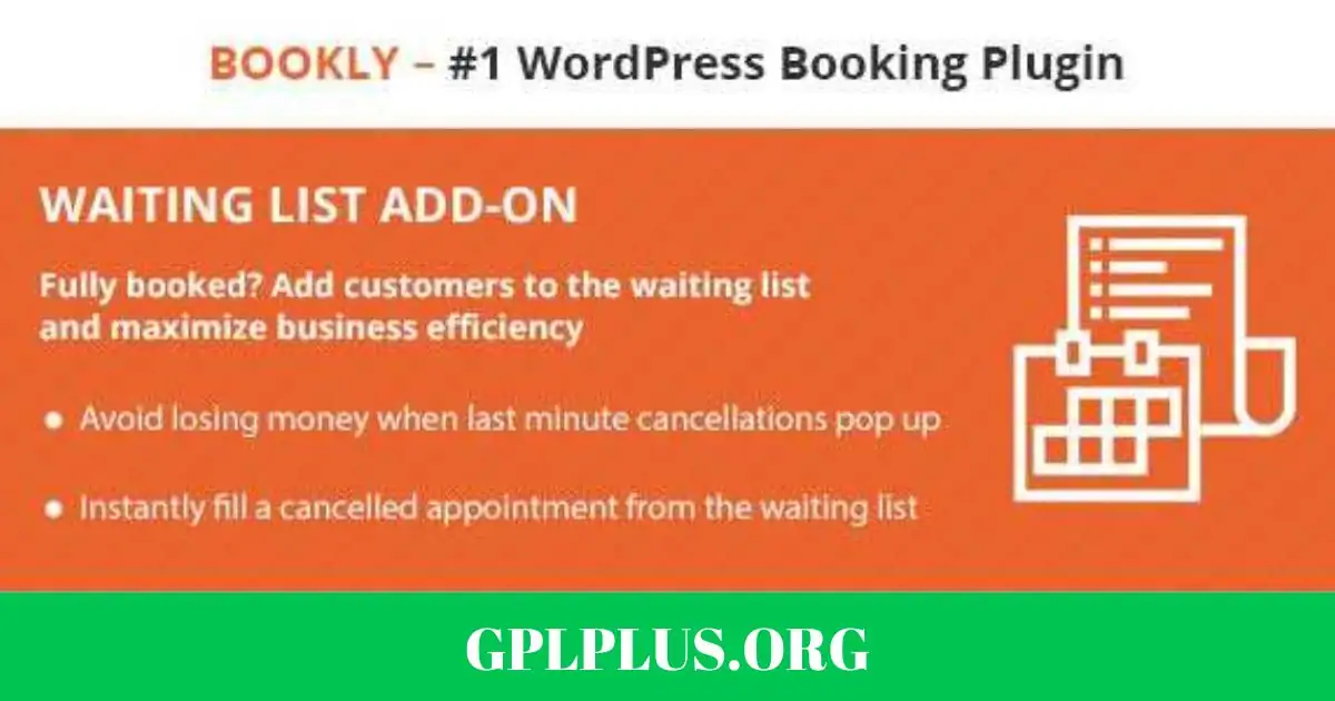 Bookly Waiting List Addon GPL